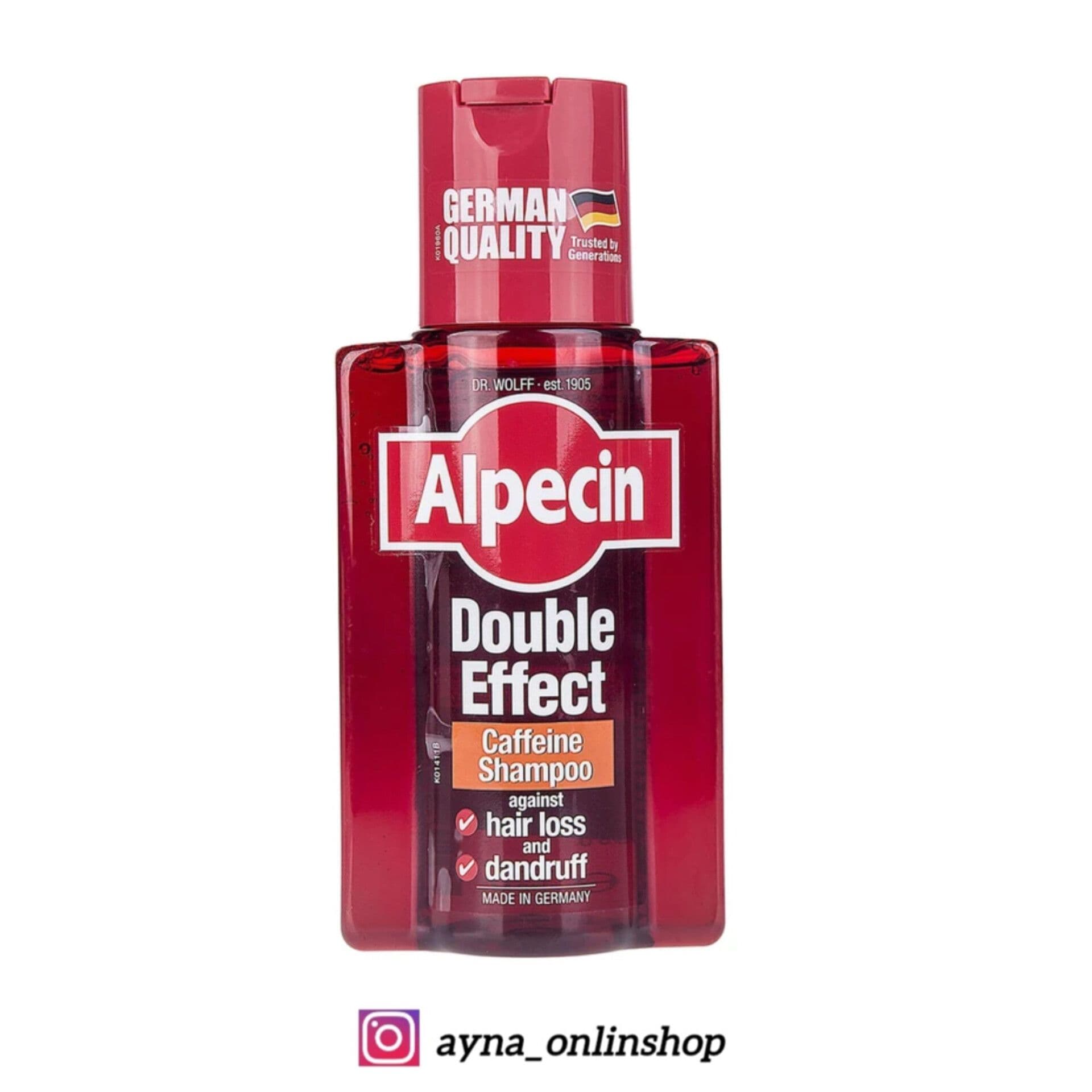 شامپو ضد شوره آلپسین مدل Double Effect Caffeine